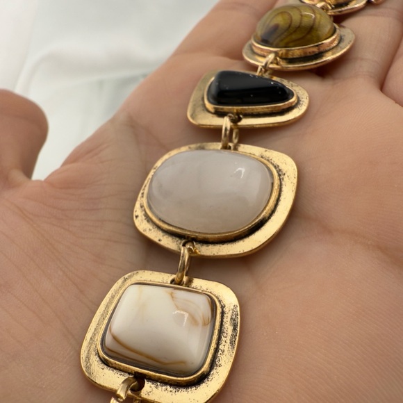 Multi Gemstone Gold and Red Stone Women's Bracelet - Picture 6 of 10